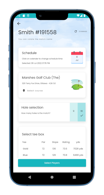 Golf app - golf skins app